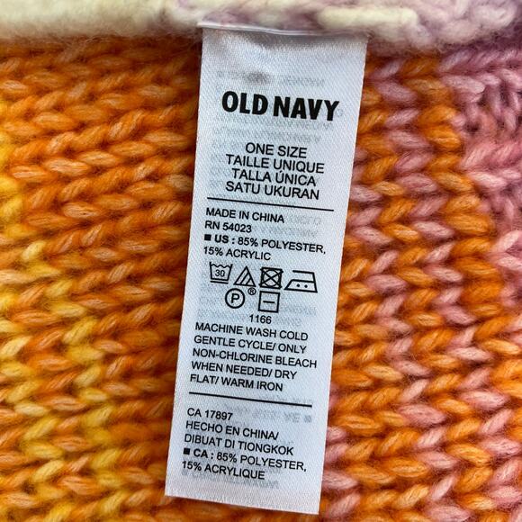 Old Navy Rainbow Color Chunky Knit Sweater Scarf Oblong Soft Boho - Picture 10 of 15